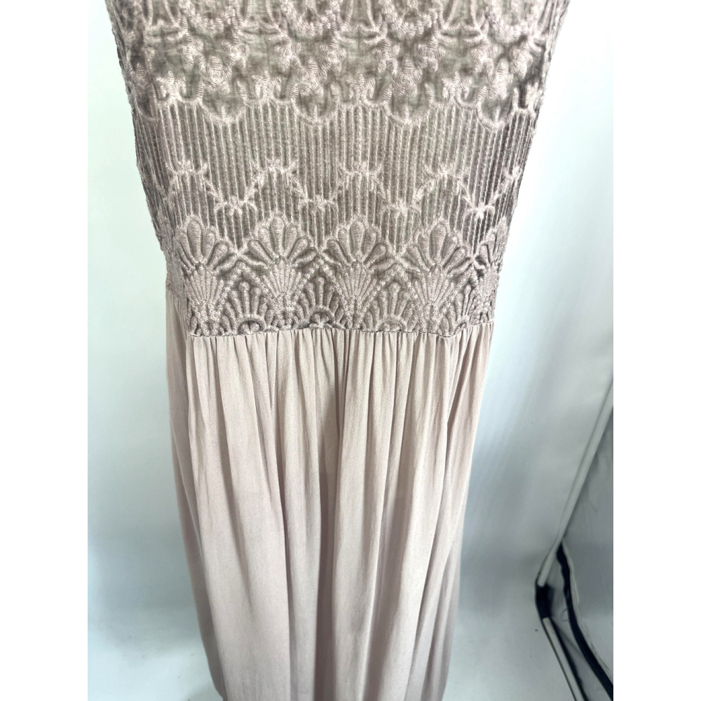 Sundance Silk Maxi Dress XS‎ Sleeveless Lace Sheer Coastal Romantic - Picture 7 of 14